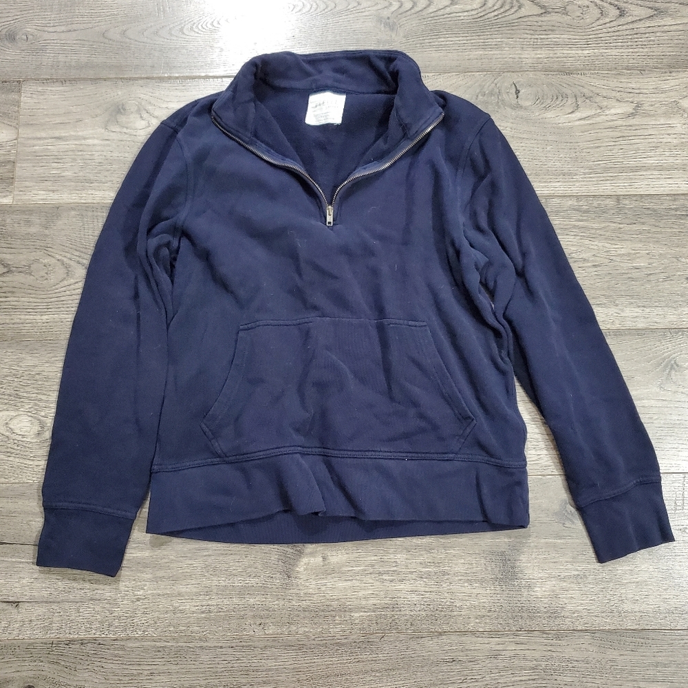 J Crew | Navy Quarterzip Mock Neck Fleece Sweater